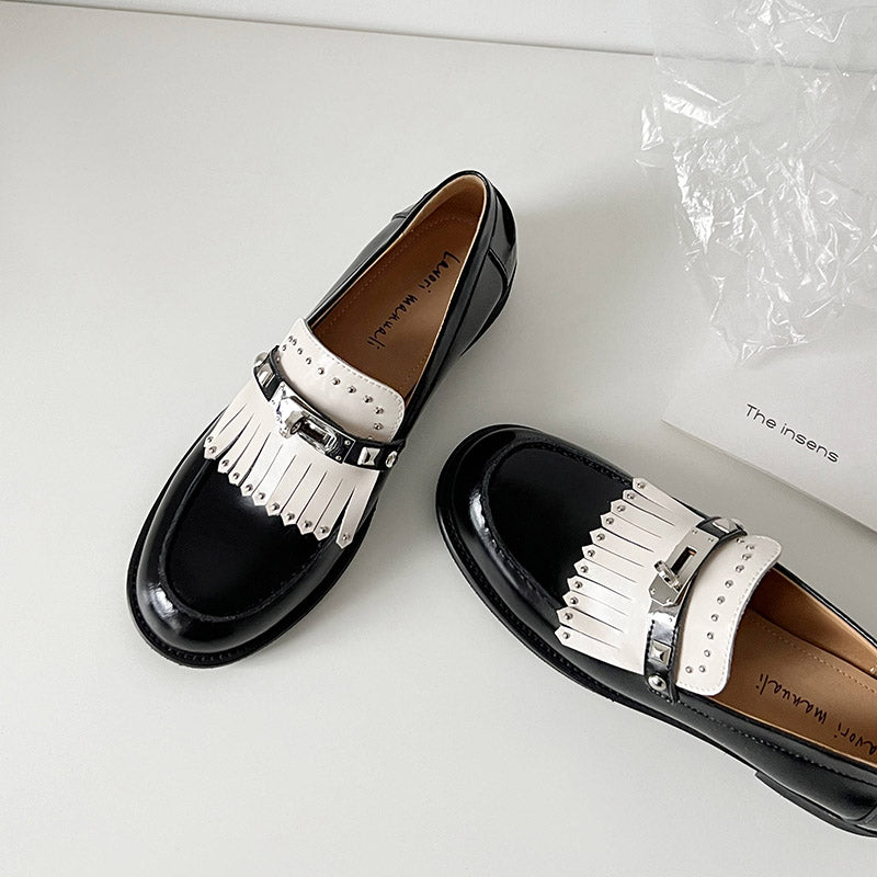 Karin Luna Casual Shoes Series~ Spot Goods Spot Goods Hot-selling Tassel Element Small Gold Buckle Single Shoes