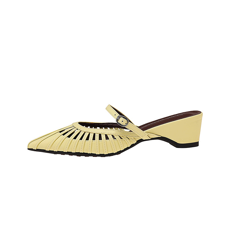 Karin Luna Casual Feel~In stock Pointed Toe Hollow Design Note Pointed Toe Slippers