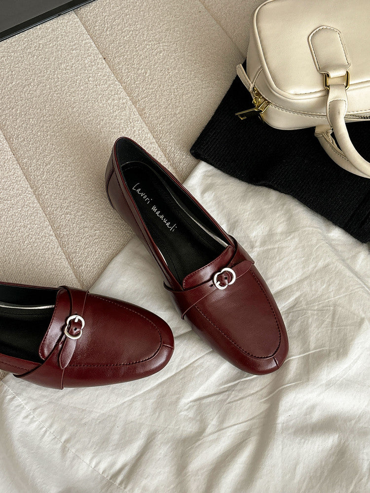 Karin Luna In Stock Spot Goods Basic Versatile British Style Single Shoes