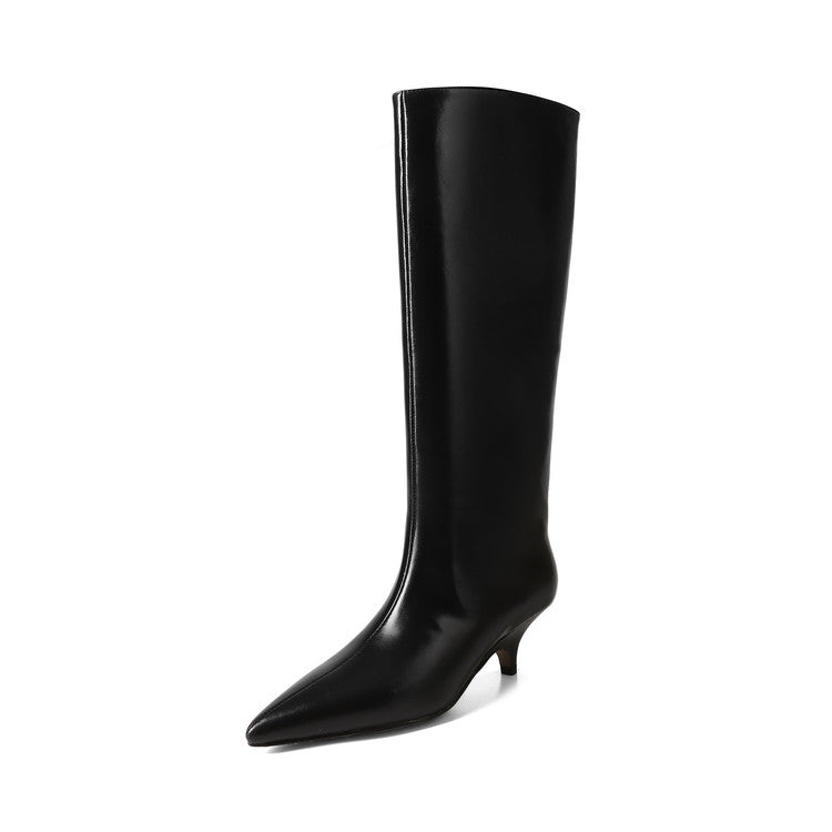 Karin Luna In Stock In Stock    Stunning Elegant Style Kitten Heel Straight Long Boots