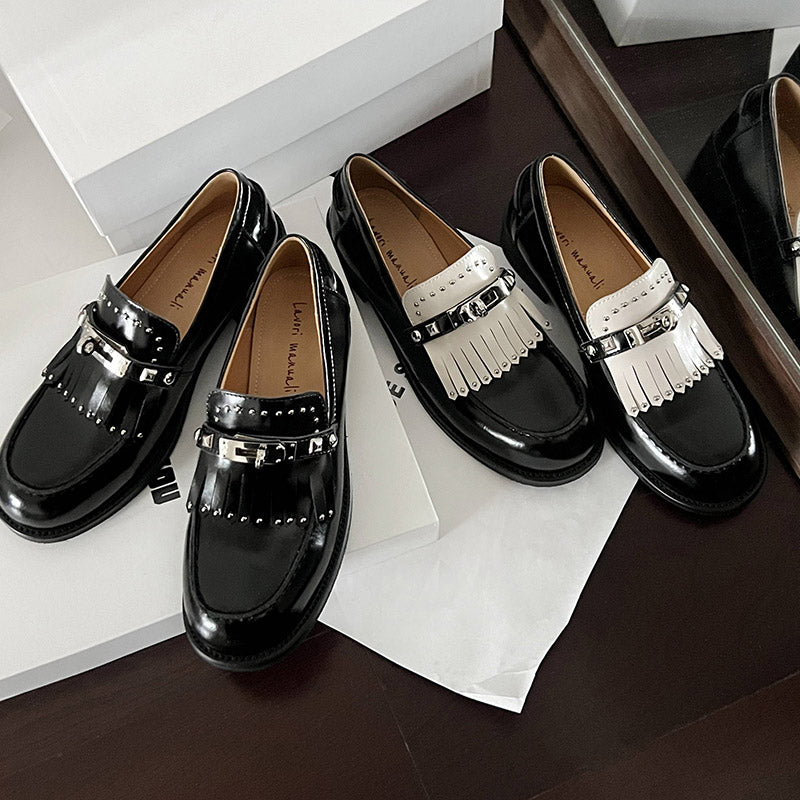 Karin Luna Casual Shoes Series~ Spot Goods Spot Goods Hot-selling Tassel Element Small Gold Buckle Single Shoes