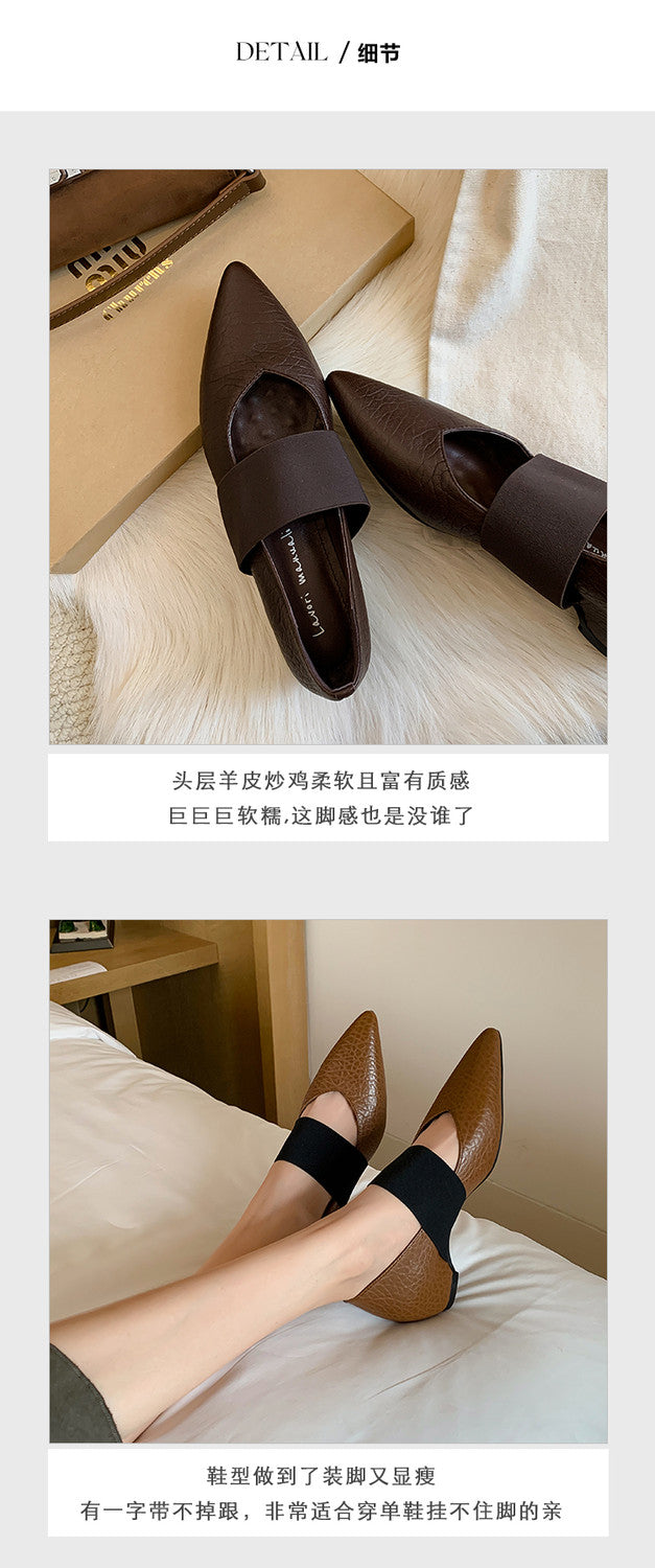 Karin Luna  Popular Pointed Toe Hidden Heel Strap Single Shoes