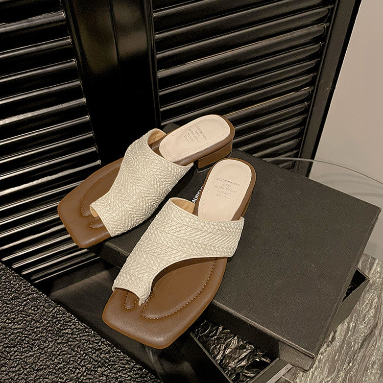 Karin Luna Bestseller  Popular  Data Hot-Selling Toe-Clip Straw Vacation Style Slippers