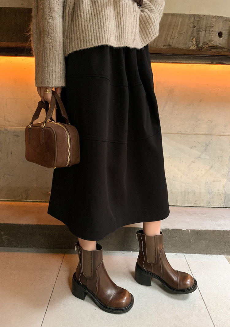 Karin Luna In Stock Spot Goods  Round Toe Stretch Round Toe Chelsea Short Boots