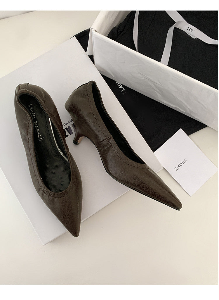 Karin Luna In Stock Spot Goods    Vintage Classic Style Shallow Mouth Single Shoes