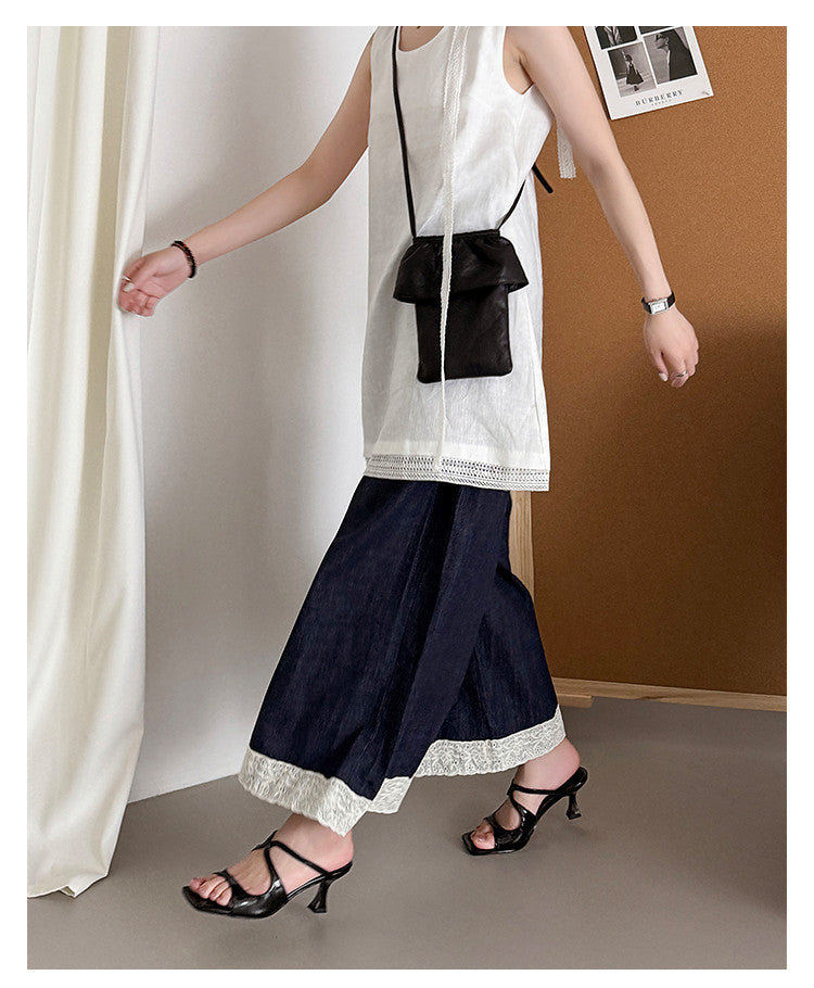 Karin Luna French Retro Square Toe Wrap Strap Open-Toe Slippers