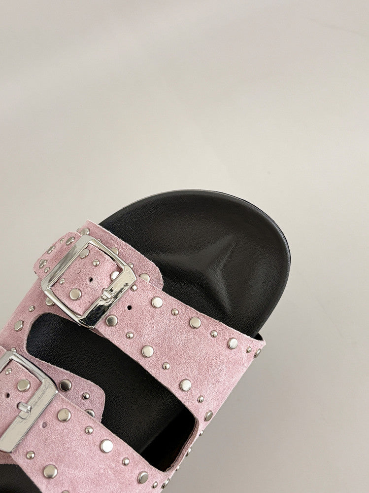 Karin Luna In Stock Spot Goods Casual Thick-Soled Belt Buckle Slippers