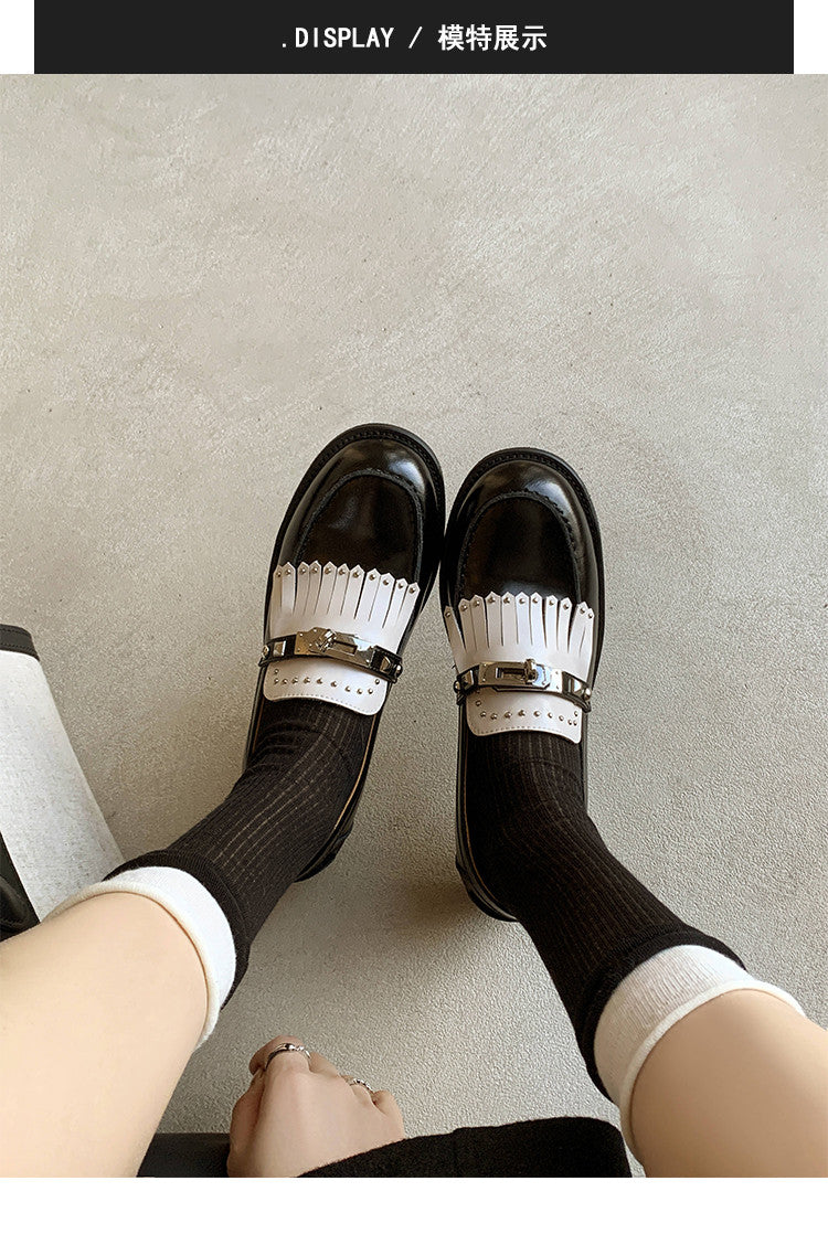 Karin Luna Casual Shoes Series~ Spot Goods Spot Goods Hot-selling Tassel Element Small Gold Buckle Single Shoes