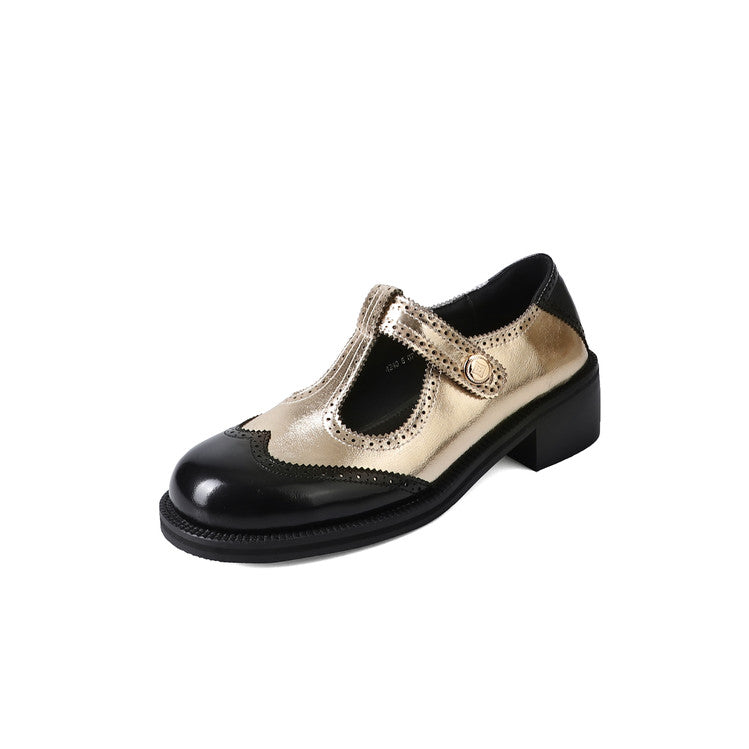 Karin Luna In Stock Spot Goods  Color Matching t Round Toe British Style Single Shoes