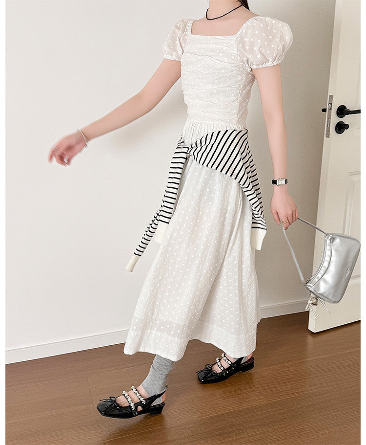 Karin Luna In Stock In Stock  Square Toe Bowknot Pearl Strap Closed-Toe Sandals