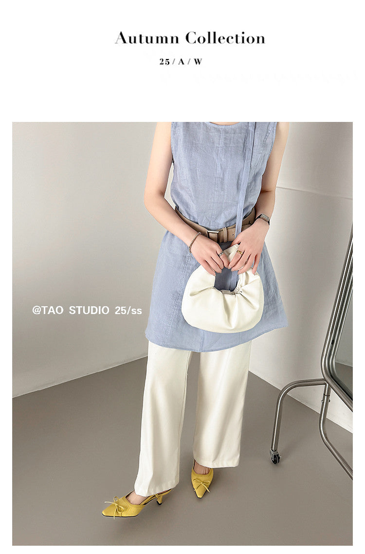 Karin Luna In Stock Spot Goods Braided Style Elegant Thin Heel Pointed Toe Closed-Toe Sandals