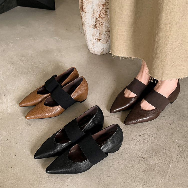 Karin Luna  Popular Pointed Toe Hidden Heel Strap Single Shoes