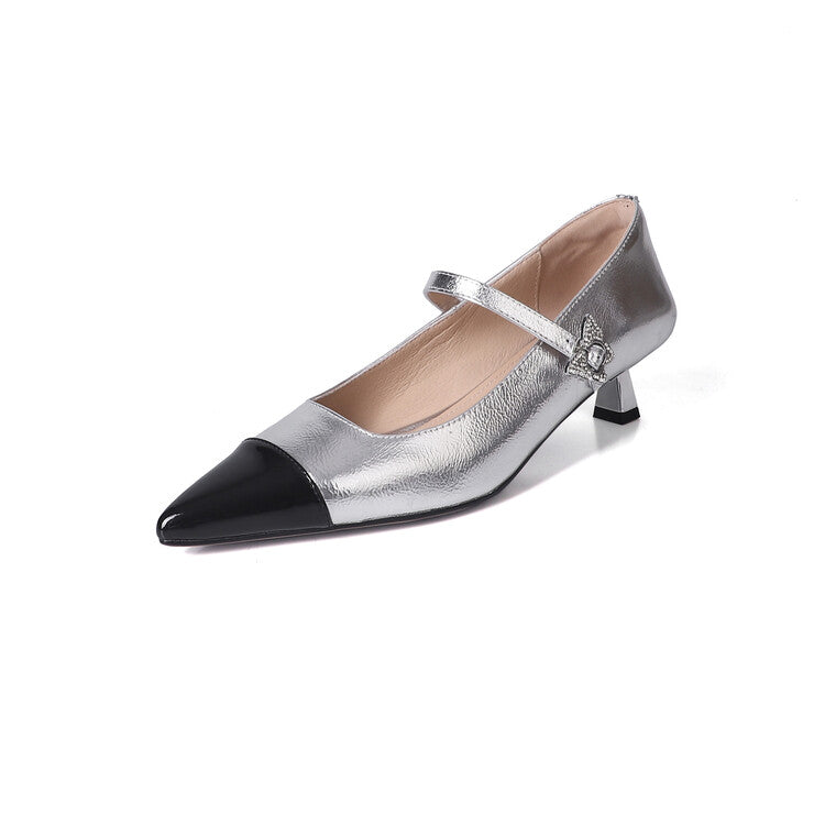 Karin Luna In Stock  Spot Goods In Stock  Classic Color Block Pointed Toe Hot-Selling Elegant Stiletto Pumps