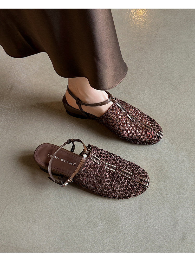 Karin Luna In Stock Spot Goods  Resort Style Series~Casual woven closed-toe flat sandals