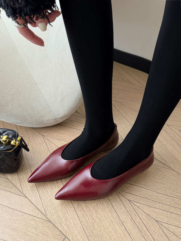Karin Luna In Stock Spot Goods Classic three-color pointed toe metal heel shoes
