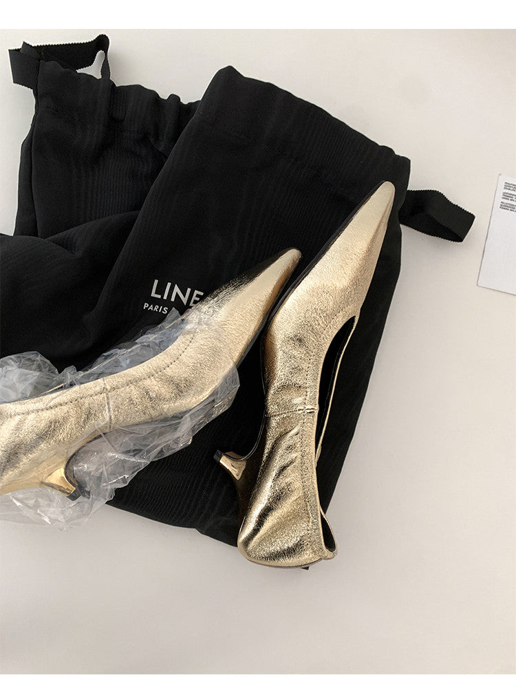 Karin Luna In Stock Spot Goods    Vintage Classic Style Shallow Mouth Single Shoes
