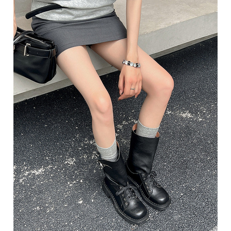Karin Luna Bestseller Large Tube Thick Sole Martin Boots with Belt Buckle