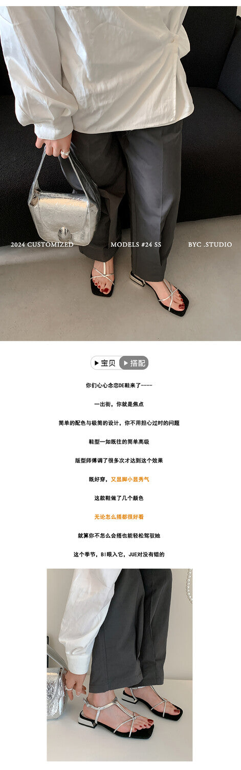Karin Luna Bestseller Popular Featured products a Large Number of Spot Goods  Comes with data included  Thin Strap T Word Sandals