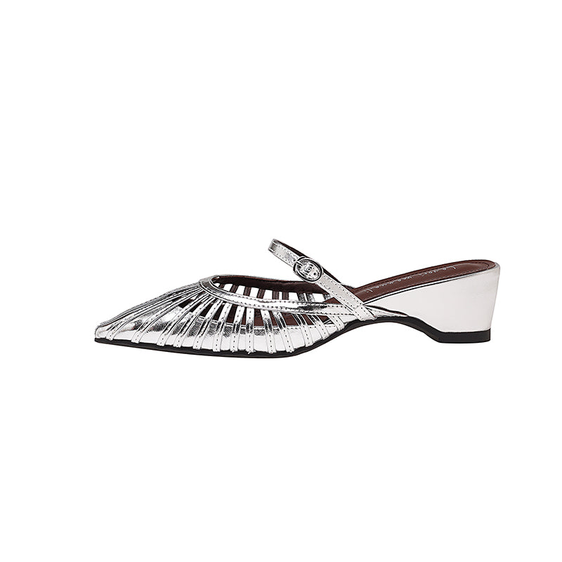 Karin Luna Casual Feel~In stock Pointed Toe Hollow Design Note Pointed Toe Slippers