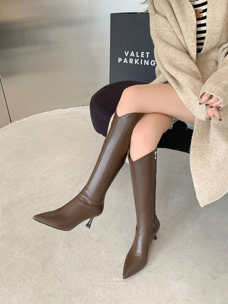 Karin Luna Elegant Style v Pointed Toe Stiletto Long Boots