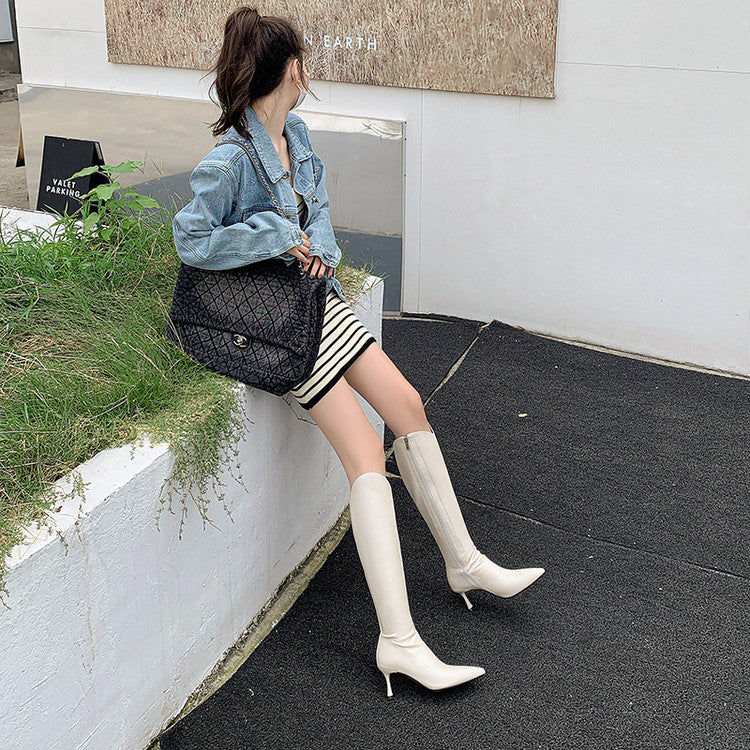 Karin Luna Elegant Style v Pointed Toe Stiletto Long Boots
