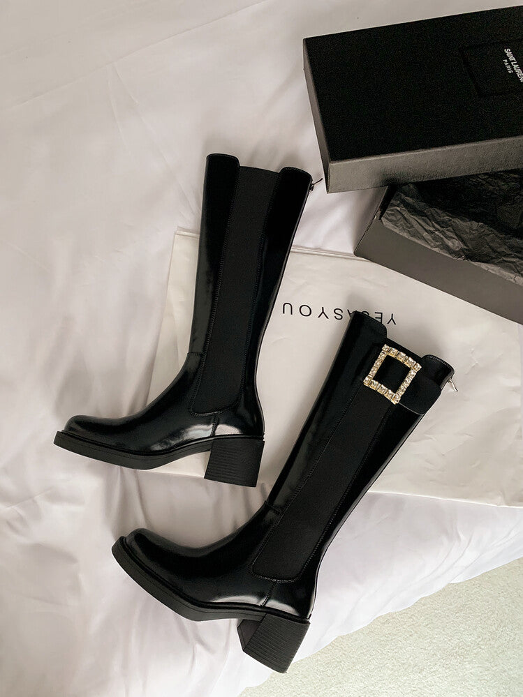 Karin Luna Bestseller Spot Goods Exquisiteness round Head Elastic Long Boots