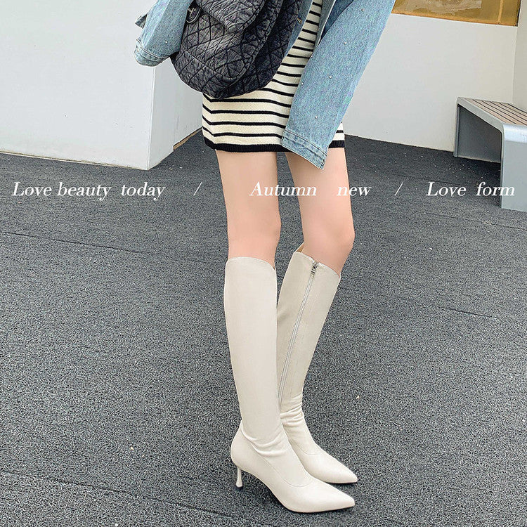 Karin Luna Elegant Style v Pointed Toe Stiletto Long Boots