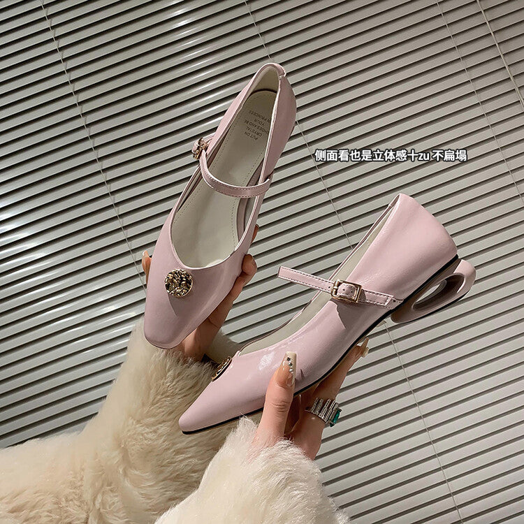 Karin Luna Camellia Story~In stock  Full Leather Shallow Mouth Single Shoes