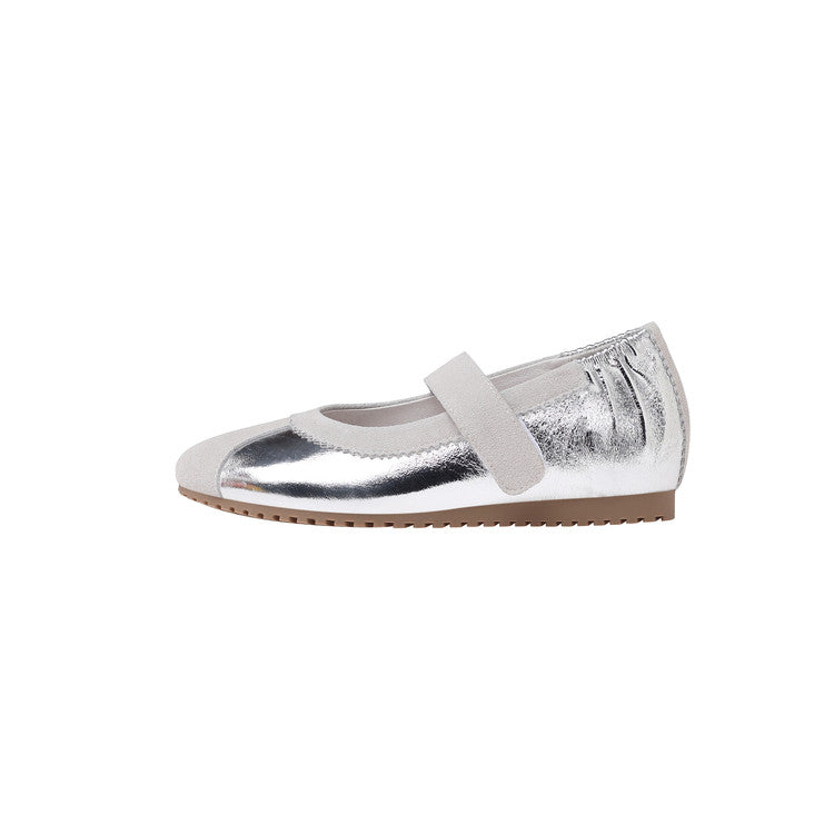 Karin Luna Casual Shoes Series~  In Stock In Stock Magic Tape Round Toe Internal Height Increase Single Strap Flats