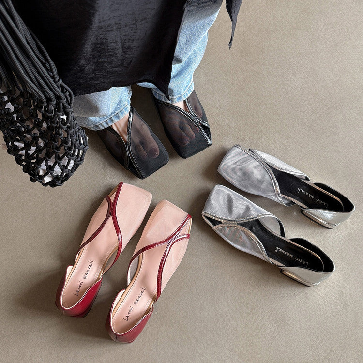 Karin Luna In Stock Spot Goods  Square Toe Mesh Sandals