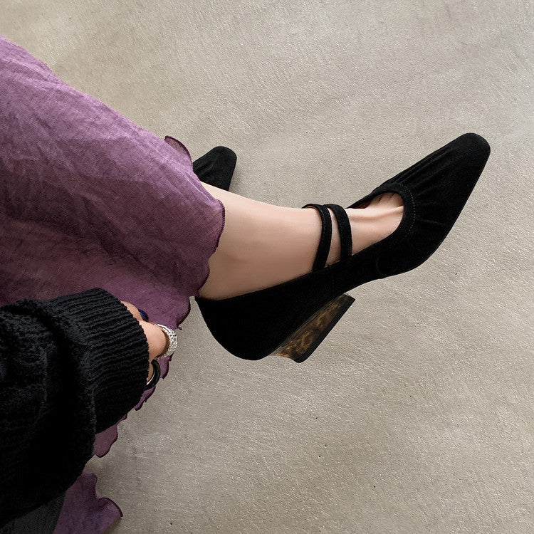 Karin Luna Full Leather Inside and Out Popular Element Amber Heel Elegant French Style Single Shoes