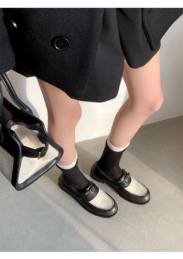 Karin Luna Casual Shoes Series~  In stock Classic color-blocking British style deep-mouth single shoes
