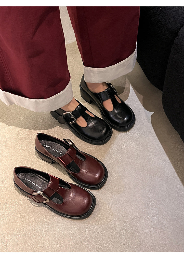 Karin Luna In Stock Spot Goods round Head t Round Toe British Style Single Shoes