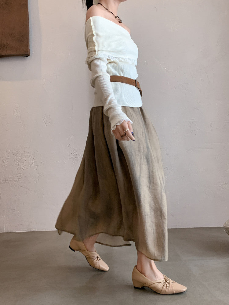 Karin Luna Cross Design Square Toe Hidden Wedge Shoes