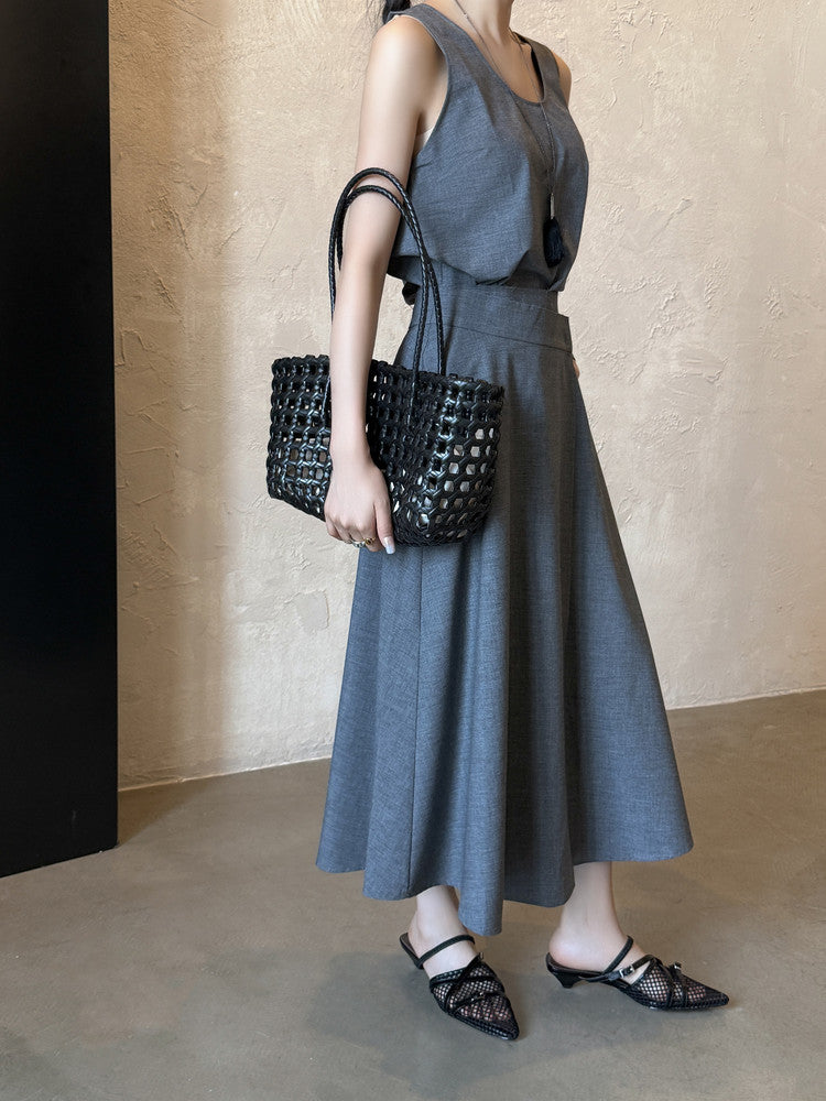 Karin Luna In Stock  Spot Goods  Mesh Series Elegant Closed-Toe Belt Buckle Slippers