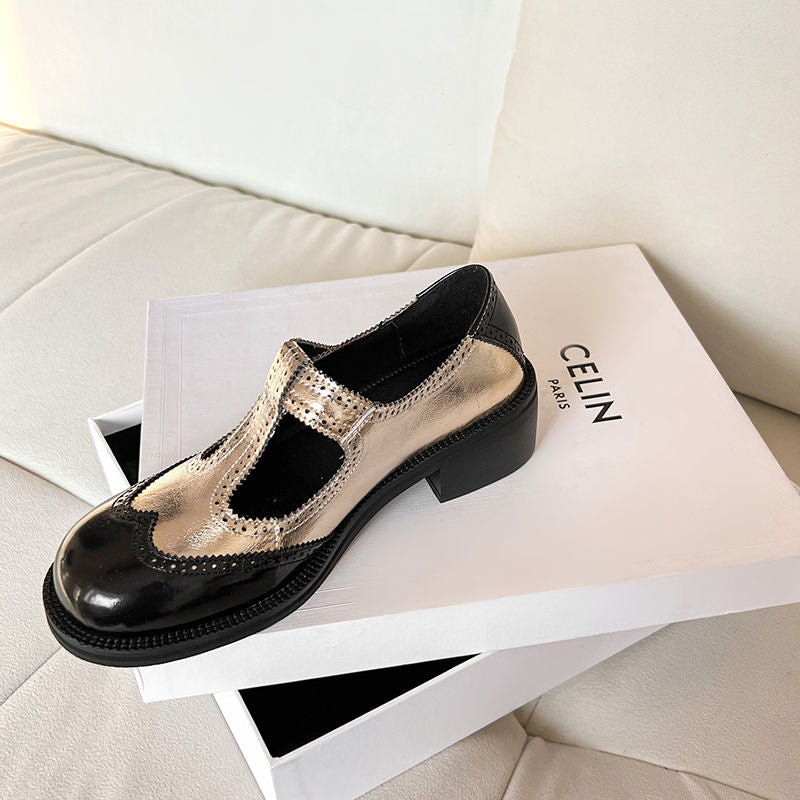 Karin Luna In Stock Spot Goods  Color Matching t Round Toe British Style Single Shoes
