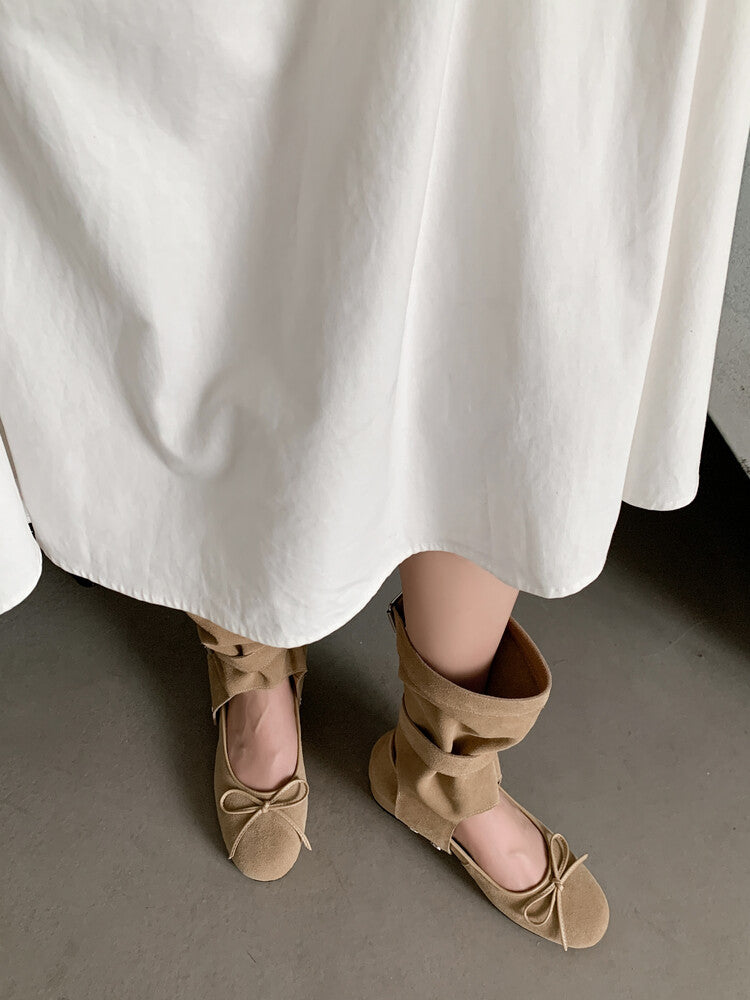 Karin Luna In Stock  Summer  Popular  Detachable Two-Way Vintage Mary Jane Plus Tube Long Boots