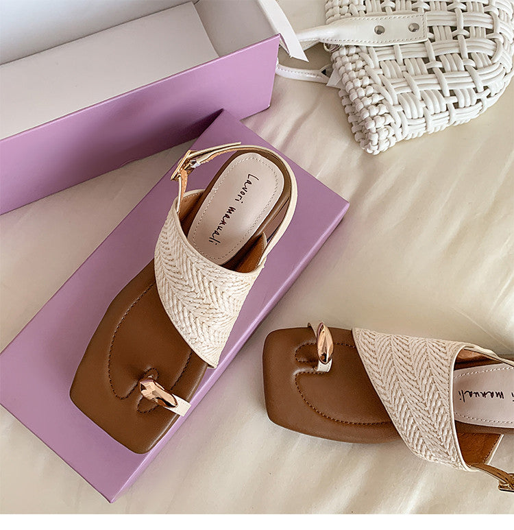Karin Luna In Stock In Stock  Hot-selling Vacation Style  Basic Versatile Woven Style Sandals