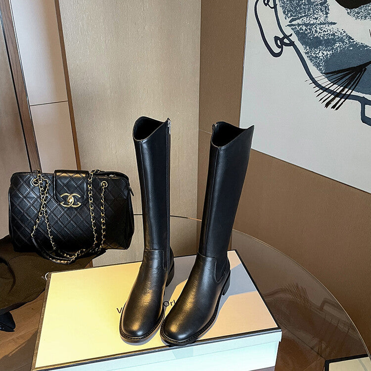 Karin Luna In Stock  Cowhide Niche Versatile Style Knight Boots