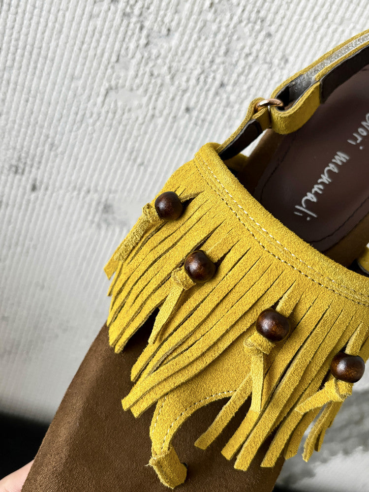 Karin Luna  Tassel Series~Spot Goods  In-stock Clip-toe Square Toe Sandals