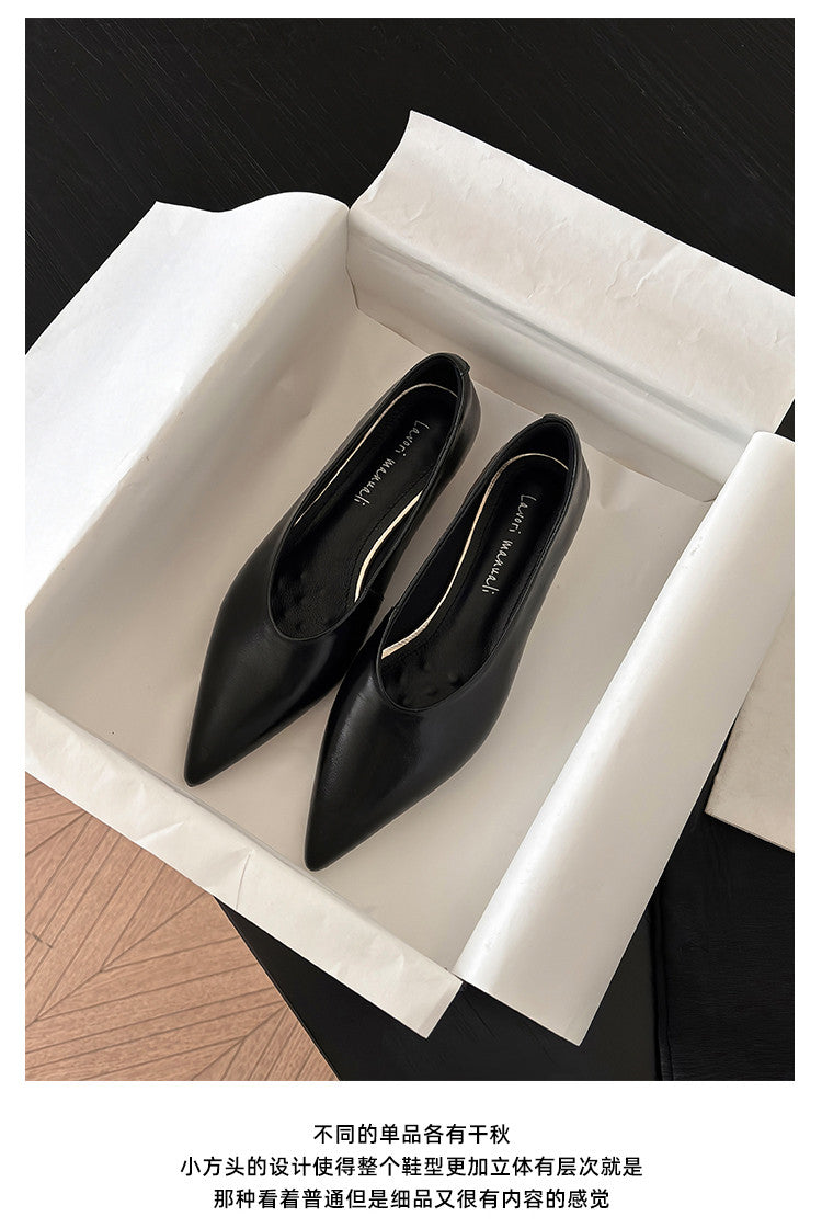 Karin Luna In Stock Spot Goods Classic three-color pointed toe metal heel shoes