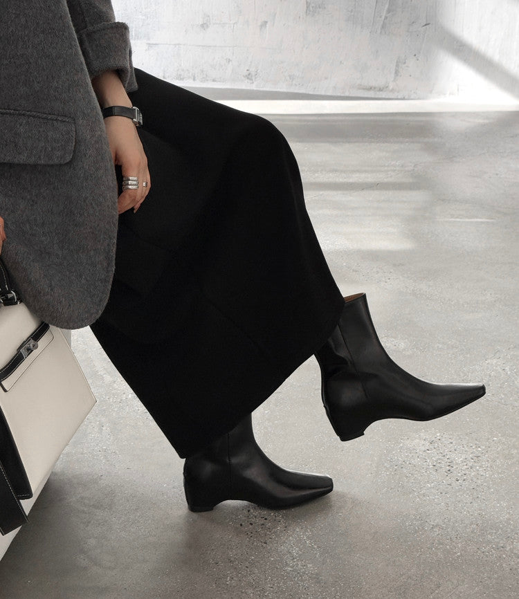 Karin Luna Basic Versatile  Square toe Hot-selling Short Boots