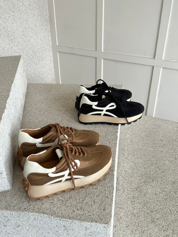 Karin Luna Casual Shoes Series~  In Stock Hot-Selling Versatile Lace-Up Thick-Soled Deep Mouth Single Shoes
