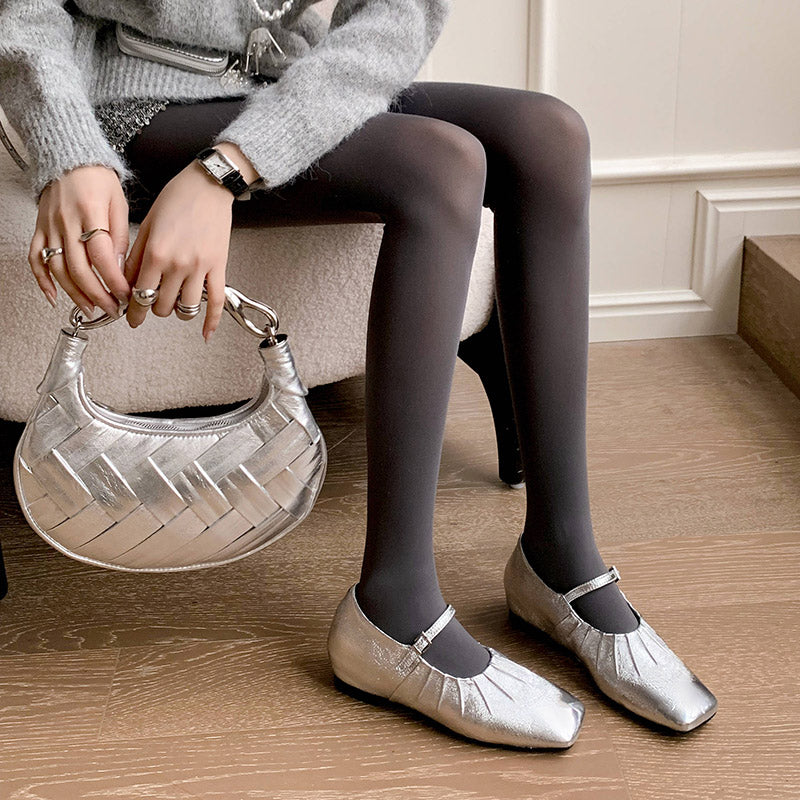 Karin Luna In Stock Spot Goods  Vintage Wrinkled One-Strap Granny Flats