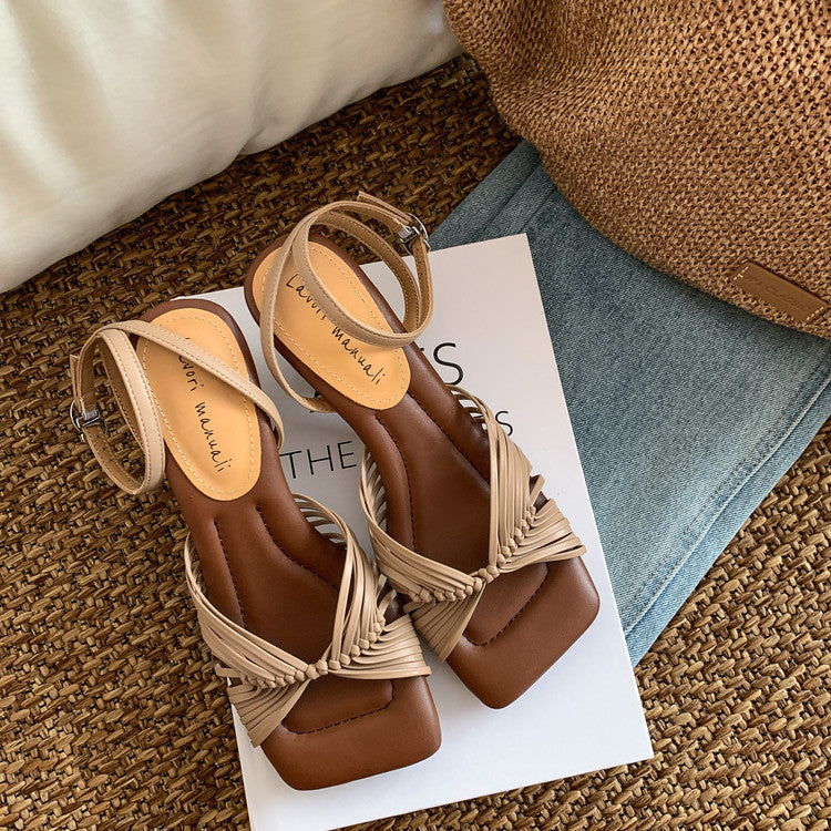 Karin Luna Handwoven Vacation Style~In stock Casual Versatile Sandals