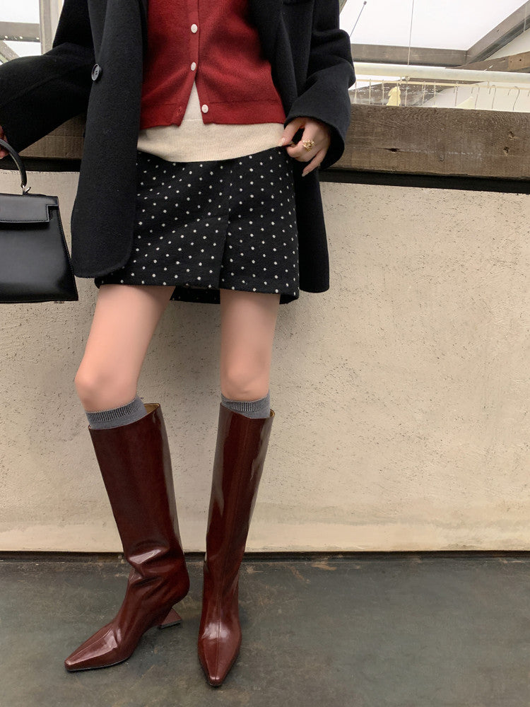 Karin Luna European and American Style Unisex Square-Toed Long Boots
