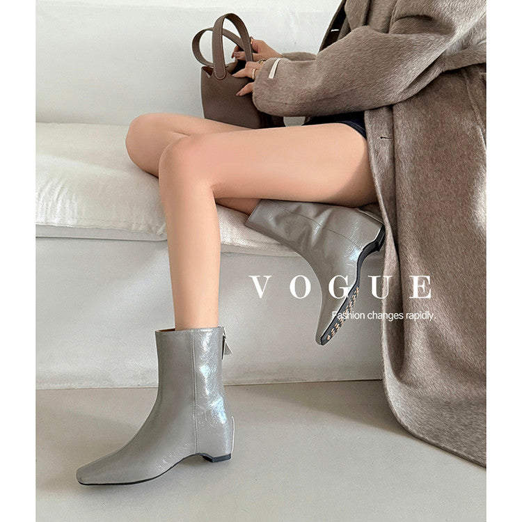Karin Luna Basic Versatile  Square toe Hot-selling Short Boots