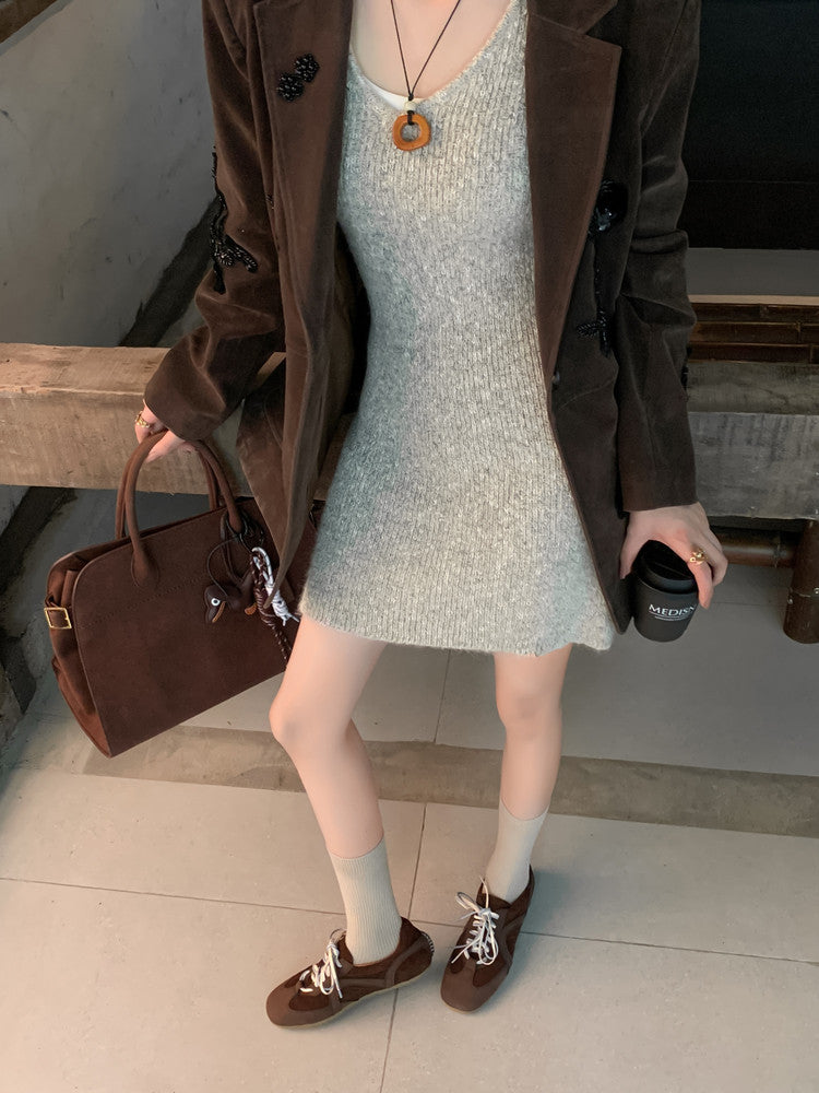 Karin Luna In Stock Spot Goods Casual Style Suede Lace-Up Height-Increasing Popular Single Shoes