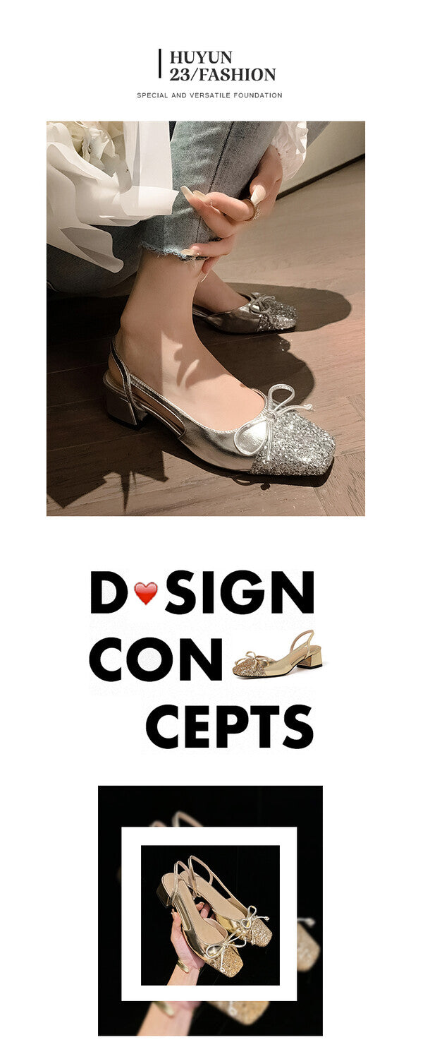 Karin Luna In Stock Spot Goods  Square Head Butterfly Knot Square Toe Unique Gretel Sandals