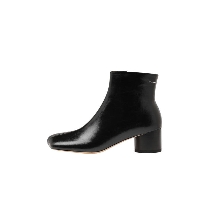 Karin Luna French Style Square Toe Chunky Heel Ankle Boots